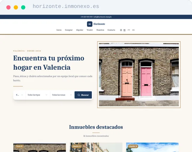 Plantilla Clásico de la web de agencia de InmoNexo
