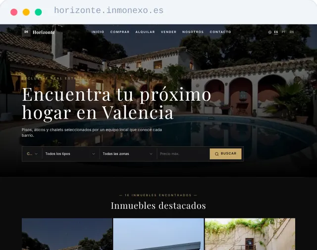 Plantilla Lujo de la web de agencia de InmoNexo