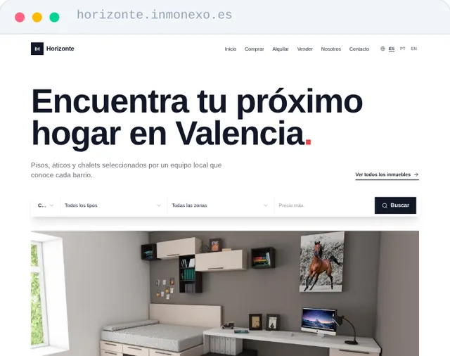 Plantilla Minimal de la web de agencia de InmoNexo